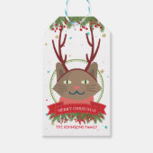 Christmas Brown Cat Funny Geschenkanhänger (Vorderseite)