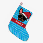 Christmas Brown French Bulldog Kleiner Weihnachtsstrumpf (Vorderansicht (hängend))