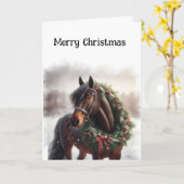 Christmas Brown Horse Kreath Karte (Gelbe Blume)