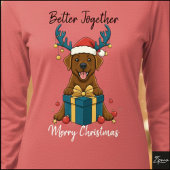 Christmas Brown Labrador Gift Graphic Reindeer Tri-Blend Shirt