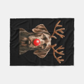 Christmas Brown Labrador Retriever Reindeer Dog Lo Fleecedecke (Vorderseite (Horizontal))