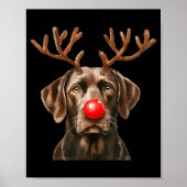 Christmas Brown Labrador Retriever Reindeer Dog Lo Poster (Vorne)