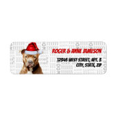 Christmas Brown Pitbull Dog Rücksendeadresse (Vorne)