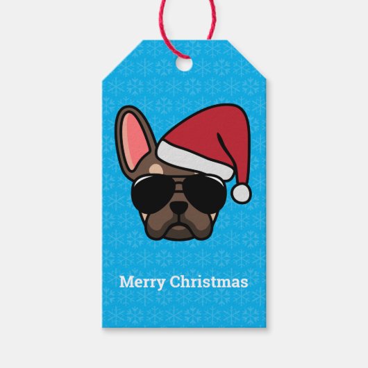 Christmas Brown Tan French Bulldog-Geschenkartikel Geschenkanhänger (Vorderseite)