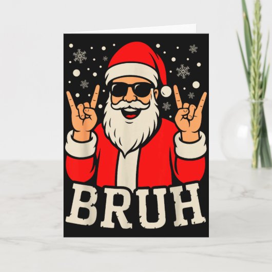 Christmas Bruh Meme Funny Santa Claus Teen Boys Ki Karte (Vorderseite)