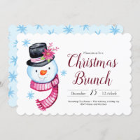 Christmas Brunch Niedlich Watercolor Snowman Scrip