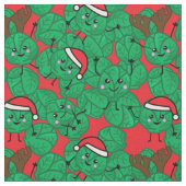 Christmas Brussel Sprossen Niedliches Essen Gemust Stoff (Nahaufnahme)