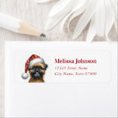 Christmas Brussels Griffon Return Address Label (Insitu)