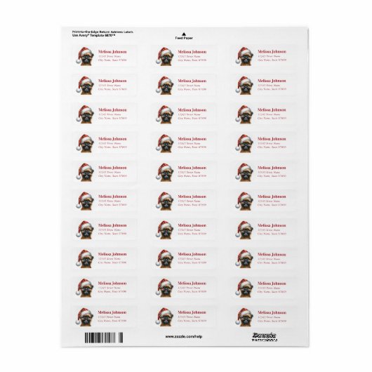Christmas Brussels Griffon Return Address Label (Vorne)