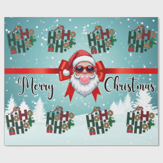 Christmas Bubblegum Santa Wrapping Paper Geschenkpapier