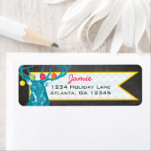 Christmas Buck Deer Chalkboard-Rücksendeadresse (Insitu)