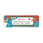 Christmas Buck Deer Zig Zag Pattern Aqua und Red (Vorne)