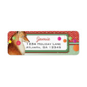 Christmas Buck Deer Zig Zag Pattern Rücksendeadres (Vorne)