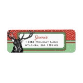 Christmas Buck Deer Zig Zag Pattern Rücksendeadres (Vorne)