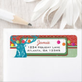 Christmas Buck Deer Zig Zag Pattern Rücksendeadres (Insitu)