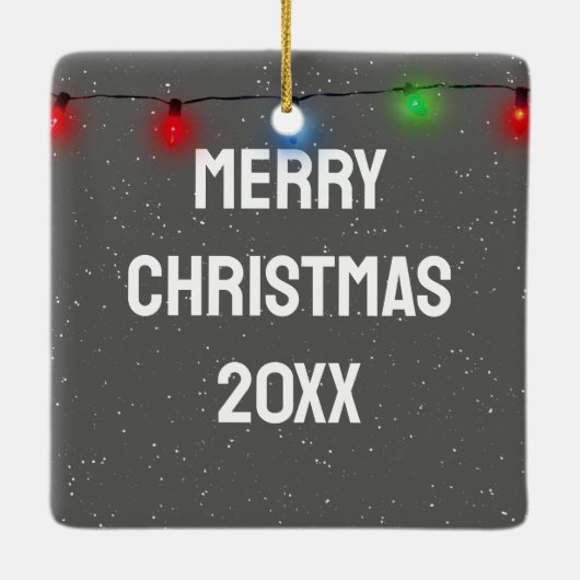 Christmas Buck Wearing a Glowing Wreath Keramikornament (Rückseite)