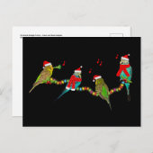 Christmas Budgie Frenzy Postcard Postkarte (Vorne/Hinten)