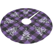 Christmas Buffalo Black Lila Kariert Polyester Weihnachtsbaumdecke (Schrägansicht)