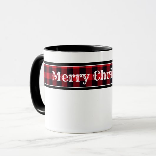 Christmas Buffalo Kariert Coffee Tasse (Vorderseite Links)