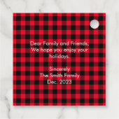 Christmas Buffalo Kariert Geschenkanhänger (Rückseite)