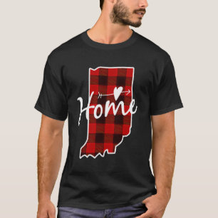 Christmas Buffalo Kariert Indiana Zuhause Staat Ka T-Shirt
