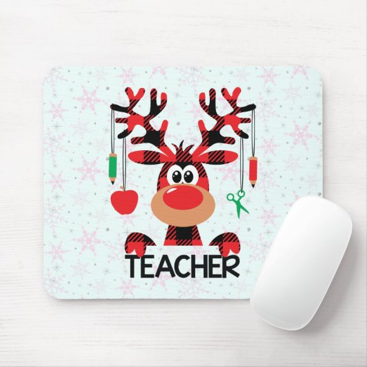 Christmas Buffalo Kariert Teacher Mousepad (Mit Mouse)