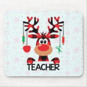 Christmas Buffalo Kariert Teacher Mousepad (Vorne)