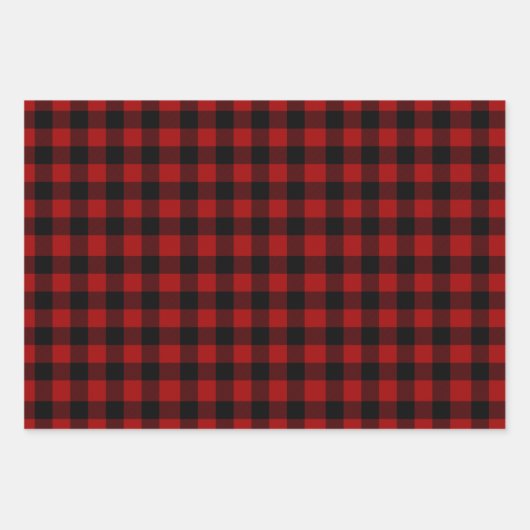 Christmas Buffalo Kariert Wrapping Paper Sheet Set Geschenkpapier Set (Vorderseite 3)
