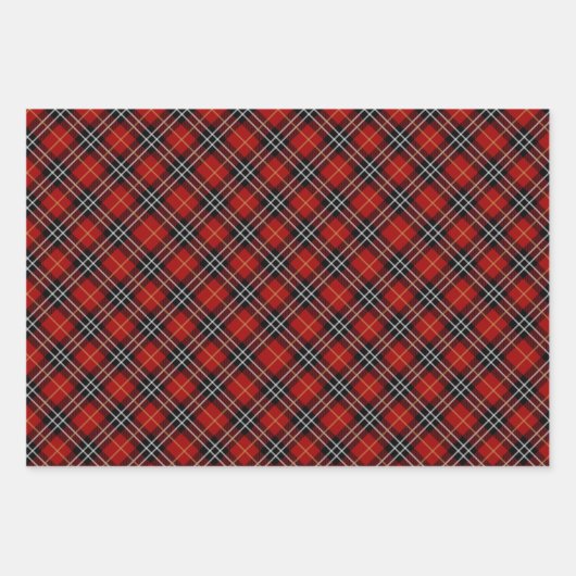 Christmas Buffalo Kariert Wrapping Paper Sheet Set Geschenkpapier Set (Vorderseite 2)