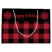 Christmas Buffalo Karo Red SF Große Geschenktasche Große Geschenktüte (Rückseite)