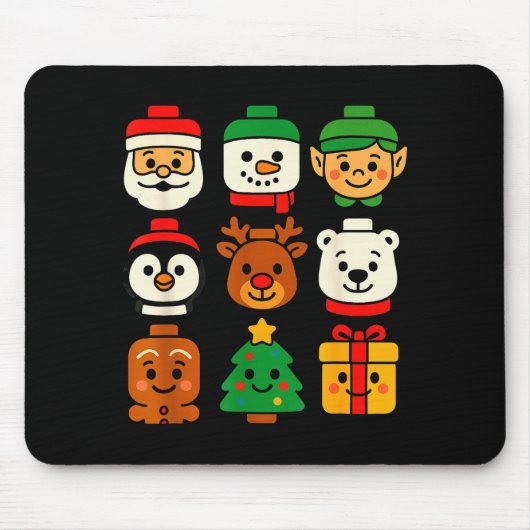 Christmas Building Brick Santa Elf Snowman Xmas Bo Mousepad (Vorne)