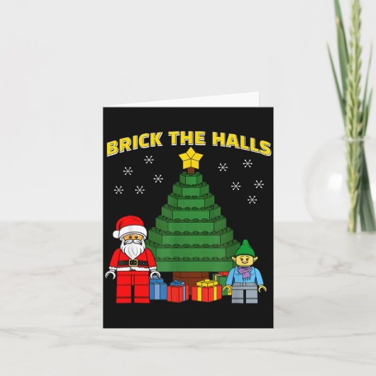 Christmas Building Bricks Brick The Halls Block Bu Karte (Vorderseite)