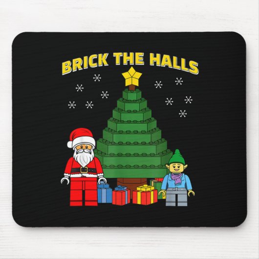 Christmas Building Bricks Brick The Halls Block Bu Mousepad (Vorne)