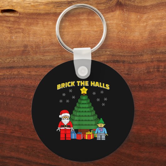 Christmas Building Bricks Brick The Halls Block Bu Schlüsselanhänger (Vorderseite)