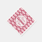 Christmas Bulbs w/ Snowy Font Red & White Serviette (Ecke)