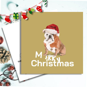Christmas Bull Dog Frohe Grußkarte