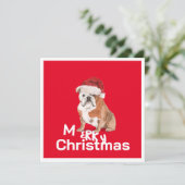 Christmas Bull Dog Frohe Grußkarte (Stehend Vorderseite)