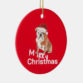 Christmas Bull Dog Frory Gruß Keramik Ornament (Rechts)
