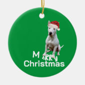 Christmas Bull Terrier Dog Frory Gruß Keramik Ornament (Vorne)