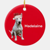 Christmas Bull Terrier Dog Frory Gruß Keramik Ornament (Hinten)