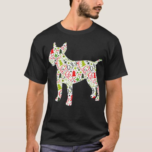 Christmas Bull Terrier Dog Wrapping Paper T-Shirt (Vorderseite)