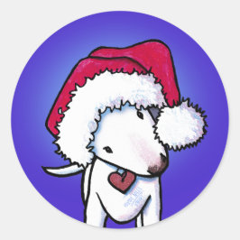 Christmas Bull Terrier KiniArt Sticker
