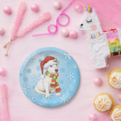 Christmas Bull Terrier Pappteller (Party)