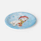 Christmas Bull Terrier Pappteller (Schrägansicht)