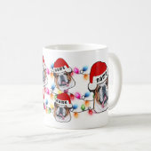 Christmas Bulldog Head Weihnachtsmannmütze Hund Lo Kaffeetasse (VorderseiteRechts)