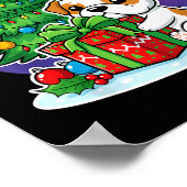 Christmas Bulldog Santa Hat Xmas Bulldog Lover Men Poster (Ecke)