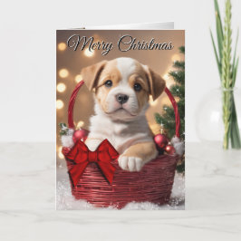 Christmas Bulldog Welpe Holiday Card Feiertagskarte