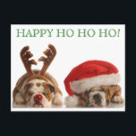 Christmas Bulldogs Postcard 2 Feiertagspostkarte<br><div class="desc">Schnelle,  einfache und phantastische Feiertage in diesem Jahr! Fügen Sie einfach die passende Bulldog Briefmarke hinzu (in unserem Shop erhältlich) und Sie sind fertig! Happy Ho Ho Ho von PetsRPepeople2 Designs</div>