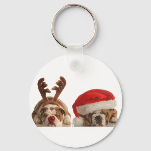 CHRISTMAS BULLDOGS RUND UM DEN URLAUB SCHLÜSSELANH SCHLÜSSELANHÄNGER