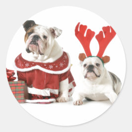 CHRISTMAS BULLDOGS STICKERS